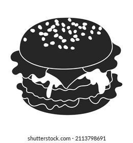 Burger vector icon.Black vector icon isolated on white background burger.