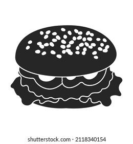 Burger vector icon.Black vector icon isolated on white background burger.