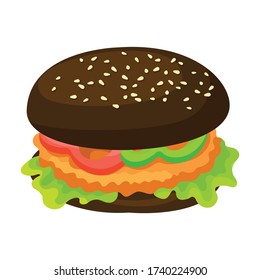 Icono del vector de hamburguesa.Icono del vector de dibujos animados aislado en la hamburguesa de fondo blanco.
