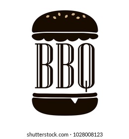 Burger vector illustration. BBQ icon. Delicious fresh burger, hamburger. cheeseburger. Fast food,