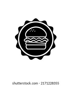 Burger vector illustration black and white. Logo concept.