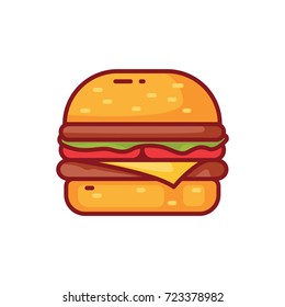 Burger Vector Illustration with cheese slice