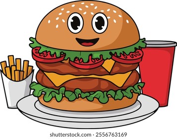 Burger vector illustration design for t-shirt
