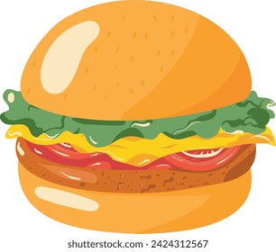 Burger Vector Illustration with flat design style