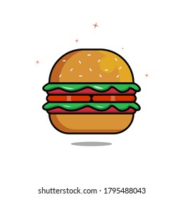 Burger Vector Illustration. flat icon