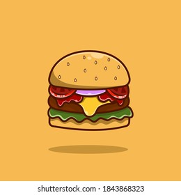 burger vector illustration. flat and simple vector illustration. can be used for sticker, banner, poster and etc.