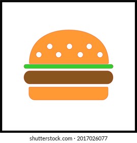 Burger Vector Illustration. Flat style vector illustration