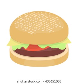Burger vector illustration icon in cartoon design