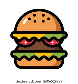 Burger Vector Illustration Icon Design 