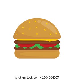 Burger vector illustration isolated on white background. Hamburger clip art