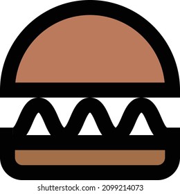 Hamburger Vektorgrafik einzeln auf transparentem Hintergrund. Strich-Vektorsymbole für Konzept- oder Web-Grafiken.