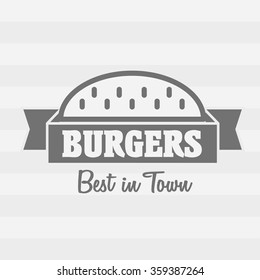 Burger Vector Illustration. Logo or label concept.