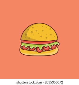 Hamburger Vektorgrafik auf transparentem Hintergrund. Symbole in Premium-Qualität. Vector Line Flaches Farbsymbol für Konzept und Grafikdesign.