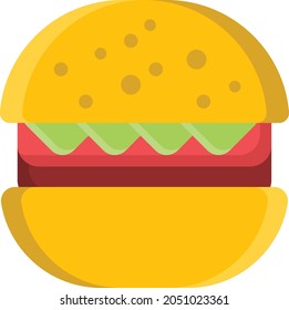 burger Vector illustration on a transparent background. Premium quality symbols. Vector Line Flat color  icon for concept and graphic design.