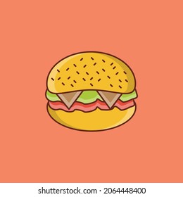 Hamburger Vektorgrafik auf transparentem Hintergrund. Symbole in Premium-Qualität. Vector Line Flaches Farbsymbol für Konzept und Grafikdesign.