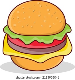 ilustración de burger Vector en un fondo transparente.Símbolos de calidad premium.Icono plano de línea vectorial para concepto y diseño gráfico.
