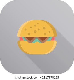 burger Vector illustration on a transparent background.Premium quality symmbols.Vector line flat icon for concept and graphic design.
