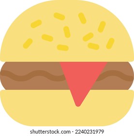 ilustración del vector de hamburguesa en un fondo transparente. Símbolos de calidad superior. Iconos vectoriales de color de línea para el concepto y el diseño gráfico. 
