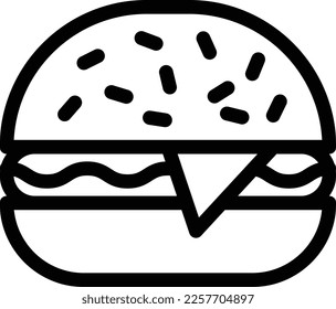 burger Vector illustration on a transparent background. Premium quality symmbols. Thin line vector icons for concept and graphic design. 
