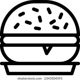 ilustración de burger Vector en un fondo transparente.Símbolos de calidad premium.Icono vectorial de trazo para el concepto y el diseño gráfico.