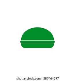 Burger, vector illustration on white background. Green icon.