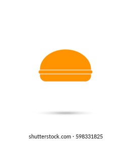 Burger, vector illustration. Orange icon