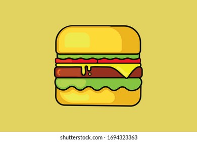 Burger Vektorillustration Illustration für das Restaurant