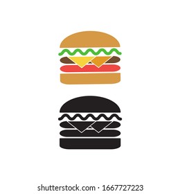 burger vector illustration and silhouette illustration