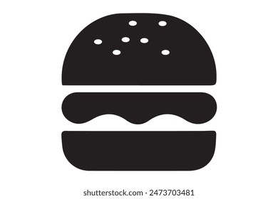 Burger Vector Illustration Silhouette with EPS Format