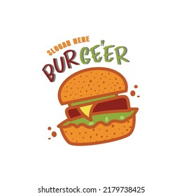 burger vector illustration, simple. isolated white background.
