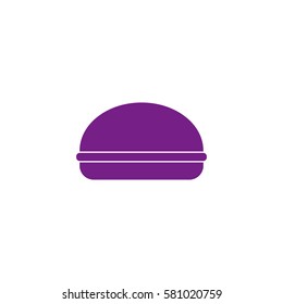 Burger, vector illustration. Violet icon
