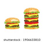 Burger, vector illustration, white background