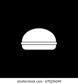 Burger vector illustration. White icon on black background