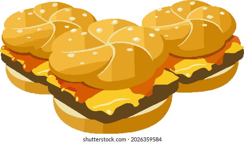 Burger vector inspired by delicious burgers and fresh vegetables, this design can be used as a logo, and additional objects in your design