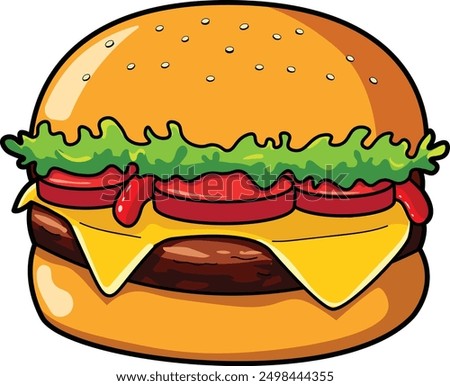 burger vector isolated cartoon clip art