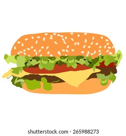 Burger vector isolated, chicken burger, gourmet burger
