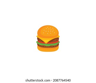 Burger vector isolated icon. Emoji illustration. Burger vector emoticon