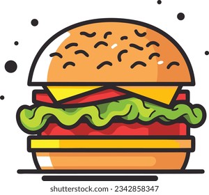 burger vector isolated illustration vector