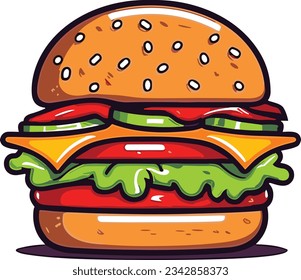 burger vector isolated illustration vector