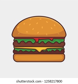 Burger vector isolated on white 