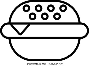 Diseño de iconos de la línea del vector de hamburguesas 
