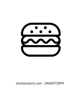 Burger vector line icon. Food icon collection. Thin signs for restaurant menu. Pixel perfect 64x64. Editable Strokes