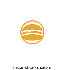 Diseño del logotipo vectorial de la hamburguesa. Logo de Burger cafe.