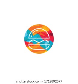Burger vector logo design. Burger cafe logo.