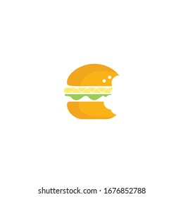 Logo-Design der Burger Vektorillustration. Burger Fastfood Symbol.