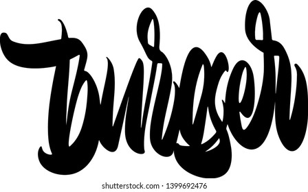 Burger vector logo, fast food, lettering 