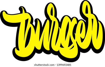 Burger vector logo, fast food, lettering 