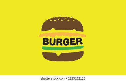 emblema de la pegatina del logo del vector de la hamburguesa