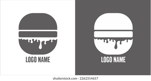 Hamburger-Vektorgrafik mit Logo-Design der geschmolzenen Sauce