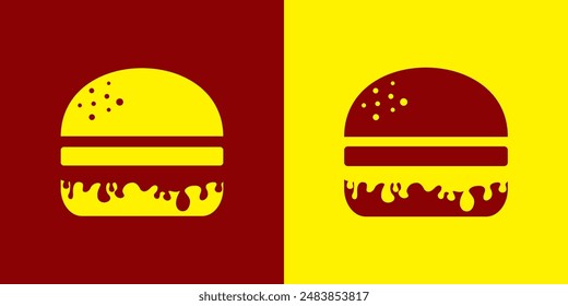 burger vector with melted sauce logo design